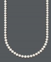 Make your outfit pop with a fresh strand of pearls. Belle de Mer necklace features AA+ cultured freshwater pearls (8-9 mm) with a 14k gold clasp. Approximate length: 22 inches.