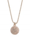 Are you ready for the dance floor? Michael Kors disco ball-inspired pendant features a Czech crystal fireball and trendy long chain set in rose gold tone mixed metal. Approximate length: 32 inches. Approximate drop: 3/4 inch.