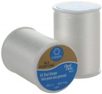 Coats & Clark Dual Duty Thread 400 Yards White (ONE spool of yarn) Coats & Clark Dual Duty Thread 400 Yards White (ONE spool of yarn)