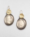 From the Lucite Collection. Textured golden wafers hold hand-painted, hand-sculpted Lucite wafers in this simple yet striking drop design.LuciteGoldtoneLength, about 2.25Ear wireMade in USA