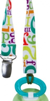 Iota Pacifier Clip, Alphabet Soup Iota Pacifier Clip, Alphabet Soup