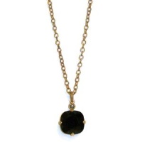 Catherine Popesco 14K Gold Plated Necklace with Square Jet Black Swarovski Crystal Pendant Catherine Popesco 14K Gold Plated Necklace with Square Jet Black Swarovski Crystal Pendant