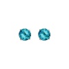 .925 Sterling Silver Rhodium Plated 3mm December Birthstone Round CZ Solitaire Basket Stud Earrings for Baby and Children & Women with Screw-back (Deep Blue)
