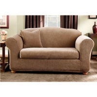 Sure Fit Stretch Stripe 2-Piece Sofa Slipcover, Brown Sure Fit Stretch Stripe 2-Piece Sofa Slipcover, Brown