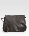Calfskin leather messenger with full flap closure.Flap closureAdjustable shoulder strap15¾W x 11H x 6DMade in Italy