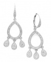 Eliot Danori Earrings, Rhodium-Plated Cubic Zirconia Teardrop Earrings