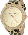 Betsey Johnson Women's BJ00131-10 Analog Metallic Leopard Printed Strap Watch