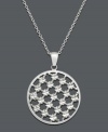 Accent your neckline with the intricacy of this diamond-cut circle pendant. Necklace set in sterling silver. Approximate length: 18 inches. Approximate drop: 1-1/4 inches.