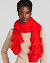 Echo's ladylike ruffle scarf adds a new dimension to cold weather style.