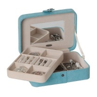 Giana Jewelry Box with Lift Out Tray Color: Aqua Giana Jewelry Box with Lift Out Tray Color: Aqua