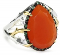 Elizabeth and James Thorns Sterling Silver Orange Carnelian Large Ring, Size 6 Elizabeth and James Thorns Sterling Silver Orange Carnelian Large Ring, Size 6