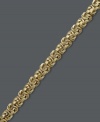 Luxurious links. This simple chain bracelet adds shimmer and shine. Crafted in 14k gold with a small Byzantine link. Approximate length: 7-1/2 inches.