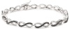 10k White Gold Black and White Diamond Infinity Bracelet (1 1/2 cttw), 7