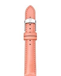 Poppy hues are big news this season, and this pink leather watch strap from Michele is an easy way to take the trend to your jewelry box. Poppy hues are big news this season, and this pink leather watch strap from Michele is an easy way to take the trend to your jewelry box.