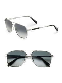 Look sleek with these polished double-bridge aviators. Available in silver with chrome sapphire lens. Metal frames 100% UV protection Imported Look sleek with these polished double-bridge aviators. Available in silver with chrome sapphire lens. Metal frames 100% UV protection Imported