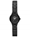 Midnight cool hues and black crystals leave a lasting impression on this DKNY watch.
