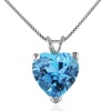 7.50 Carat Blue Topaz Heart Pendant in Sterling Silver with Chain