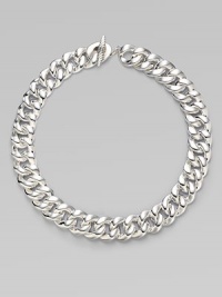 From the Cordelia Collection. Polished sterling silver in an undulating curb chain design.Sterling silver Length, about 18¾ Width, about 18mm Toggle closure Imported From the Cordelia Collection. Polished sterling silver in an undulating curb chain design.Sterling silver Length, about 18¾ Width, about 18mm Toggle closure Imported