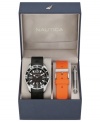 This Nautica watch set lets you swap out straps for when a pop of color is needed.