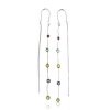 Multicolor Gemstone Thread Drop Dangle Earrings in Sterling Silver