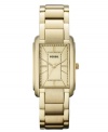 Engulfed in a golden shine, this classic Adele collection watch from Fossil glams up your casual collection.