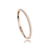 Swarovski Element Crystal Bangle Bracelet (Rose Gold) Size Small -3RD107