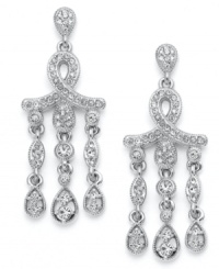 Eliot Danori will make your next occasion special with these dazzling chandelier earrings. Crafted in rhodium-plated mixed metal with three drops embellished with sparkling crystals. Approximate drop: 1-1/4 inches. Eliot Danori will make your next occasion special with these dazzling chandelier earrings. Crafted in rhodium-plated mixed metal with three drops embellished with sparkling crystals. Approximate drop: 1-1/4 inches.