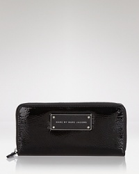 Practical accessories have a place in every it-girl's purse. But in a cool hue, this patent leather wallet from MARC BY MARC JACOBS is almost too chic to keep inside. Practical accessories have a place in every it-girl's purse. But in a cool hue, this patent leather wallet from MARC BY MARC JACOBS is almost too chic to keep inside.