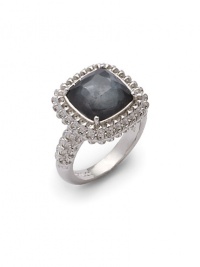 THE LOOKFaceted hematite detail Textured sterling silver settingTHE MEASUREMENTWidth, about .75Length, about .75ORIGINImported THE LOOKFaceted hematite detail Textured sterling silver settingTHE MEASUREMENTWidth, about .75Length, about .75ORIGINImported