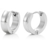 Sparkling 316L Stainless Steel Silver Hoop Earrings for Men