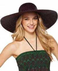 A little extra sun protection never hurts. This super floppy hat from Nine West is crafted from natural, sunbaked wheat straw. A little extra sun protection never hurts. This super floppy hat from Nine West is crafted from natural, sunbaked wheat straw.