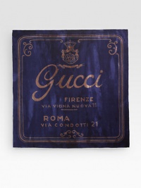 Printed silk carré scarf, handcrafted in Italy.27.6W x 27.6HSilkDry cleanMade in Italy Printed silk carré scarf, handcrafted in Italy.27.6W x 27.6HSilkDry cleanMade in Italy