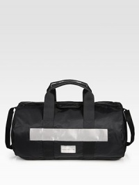 Whether you pack lightly or not, this versatile, easy-to-carry duffel is durable and supportive enough to get you to your final style destination.Zip frontTop handlesAttached shoulder strap90% nylon/8% pvc/2% leather20½W x 10½H x 12DImported Whether you pack lightly or not, this versatile, easy-to-carry duffel is durable and supportive enough to get you to your final style destination.Zip frontTop handlesAttached shoulder strap90% nylon/8% pvc/2% leather20½W x 10½H x 12DImported
