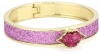 Betsey Johnson Pendants and Bangles Lips Glitter Hinged Bangle Bracelet