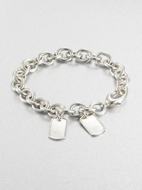 From the Dog Tag Collection. Two logo engraved tags in sleek sterling silver on a link chain. Sterling silverLength, about 7.5 Lobster clasp closureMade in Italy From the Dog Tag Collection. Two logo engraved tags in sleek sterling silver on a link chain. Sterling silverLength, about 7.5 Lobster clasp closureMade in Italy