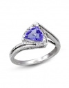 Effy Jewlery 14K White Gold Tanzanite and Diamond Ring, .87 TCW Ring size 7