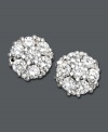 Transform your look with this last-minute touch. Earrings feature a simple stud design coated in a cluster of round-cut diamond (1/2 ct. t.w.). Crafted in 14k white gold. Approximate diameter: 1/4 inch.