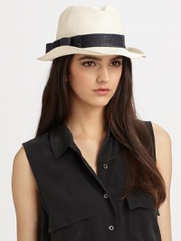 A pretty contrasting bow adds interest to this simply chic design. PaperBrim, about 3Imported