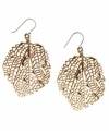 Fall into fab fashion. Lucky Brand's open work earrings feature a leaf-inspired design in intricate detail. Set in gold tone mixed metal. Approximate drop: 2-1/2 inches.