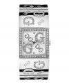 Crystal logo accents for a luxe look: a stunning watch by GUESS.