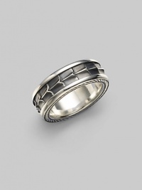 A distinct touch for any man, sculpted with rope detail in gleaming sterling silver. From the Armory Collection Sterling silver Diameter, 8.6mm (.33 inches) Imported 