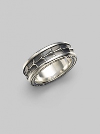 A distinct touch for any man, sculpted with rope detail in gleaming sterling silver. From the Armory Collection Sterling silver Diameter, 8.6mm (.33 inches) Imported A distinct touch for any man, sculpted with rope detail in gleaming sterling silver. From the Armory Collection Sterling silver Diameter, 8.6mm (.33 inches) Imported