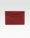 Luxurious saffiano leather with contrast topstitching.Two credit card slotsSaffiano leather4W X 2¾HMade in Italy