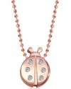 Alex Woo Little Luck Diamond and 14kt Rose Gold Ladybug Pendant Necklace