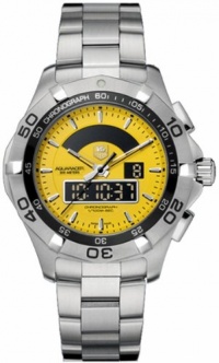 Tag Heuer Aquaracer Mens Yellow Digital Analog Chronograph Watch CAF1011.BA0821 Tag Heuer Aquaracer Mens Yellow Digital Analog Chronograph Watch CAF1011.BA0821