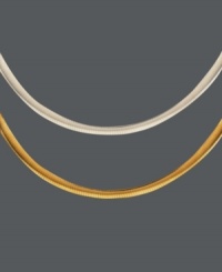 Just think, a necklace that can change to fit your mood! This ultra-chic reversible omega chain features a 14k gold side and a 14k white gold side. Approximate length: 20 inches. Approximate width: 1/4 inch. Just think, a necklace that can change to fit your mood! This ultra-chic reversible omega chain features a 14k gold side and a 14k white gold side. Approximate length: 20 inches. Approximate width: 1/4 inch.