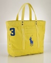 The essential Big Pony tote bag in durable cotton canvas is accented with heritage embroidery, making it the perfect casual carryall for easy travel.