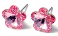 Delicate 10mm Multi-faceted Sparkling Pink Swarovski Crystal Flower Stud Earrings Delicate 10mm Multi-faceted Sparkling Pink Swarovski Crystal Flower Stud Earrings