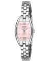 A timeless watch silhouette gets a modern upgrade with pink hues on this Pulsar timepiece.