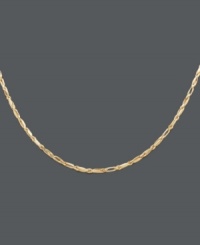 Complement your accessory collection with this timeless piece. Necklace features a hollow baguette design crafted in 14k gold. Approximate length: 24 inches. Complement your accessory collection with this timeless piece. Necklace features a hollow baguette design crafted in 14k gold. Approximate length: 24 inches.